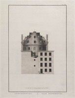 KG 15838
<br/>
Grondtekeningen van het Gebouw der Maatschappije van verdiensten (...) Felix Meritis: achtergevel
<br/>
<em>Meer de Jonge, Noach van der (1741-1822)</em>